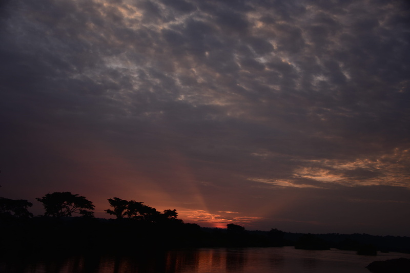 sky, scenics - nature, dramatic sky, tranquil scene, cloud - sky, tranquility, beauty in nature, nature, silhouette, 2K, water, lunda norte province, orange color