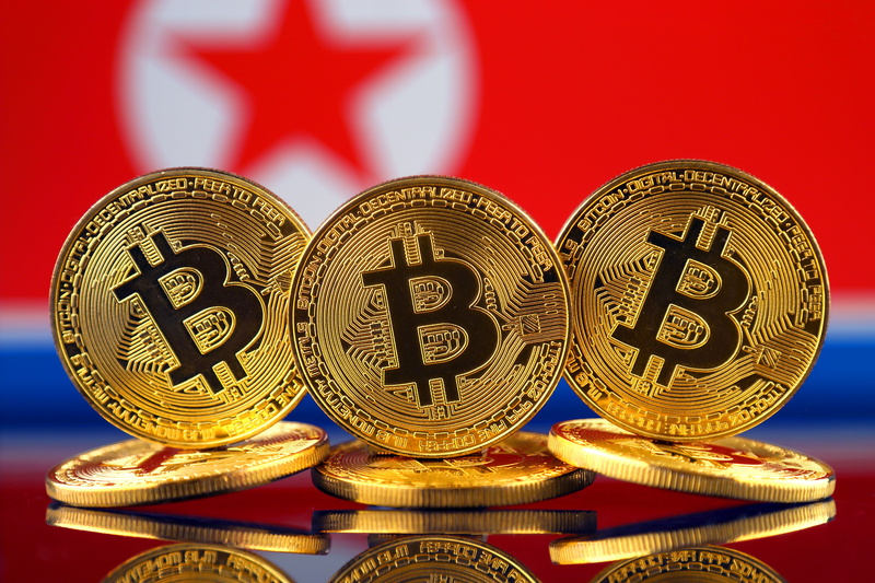 North Korea, bitcoin, nort korean, flag, btc, coins, 5K, blur