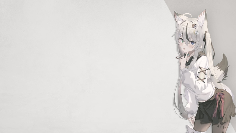 texture, uniform, anime girls, fan art, long hair, anime, manga, 1080P, minimalism, Jun (artist), neko ears, illustration, aousa0328