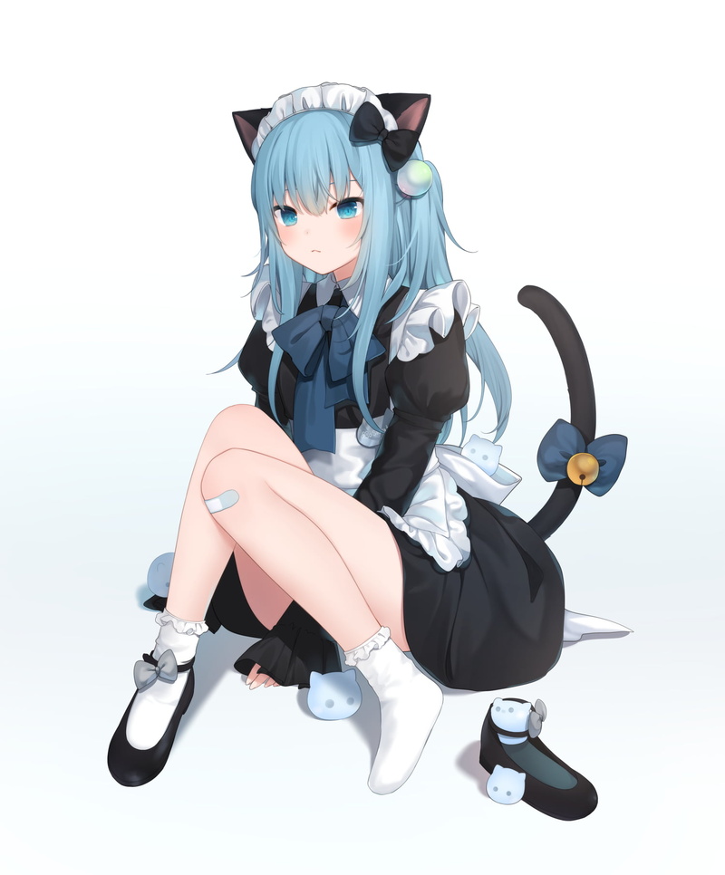 Amashiro Natsuki, anime girls, cat ears, cat girl, maid outfit, 720P, anime