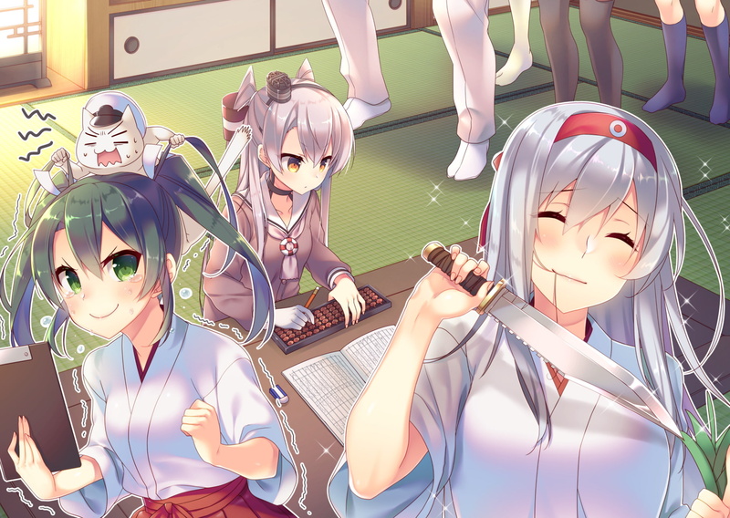 Amatsukaze (Kancolle), Anime, Zuikaku (Kancolle), Shoukaku (Kancolle), Kantai Collection, Knife, 1080P