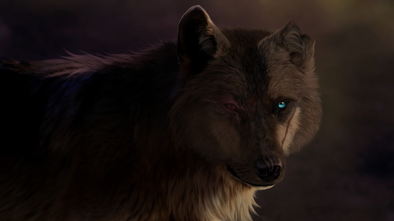 Fantasy Animals, predator (Animal), Scar, Wolf, 1080P