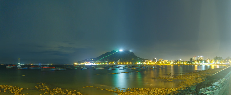 scenery, harbor, light, water, building exterior, travel destinations, bay, built structure, night, transportation, cloud - sky, outdoors, trịnh patience