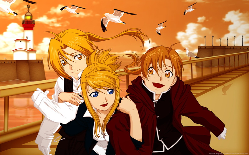 FullMetal Alchemist, 1080P, Winry Rockbell, Edward Elric, Alphonse Elric