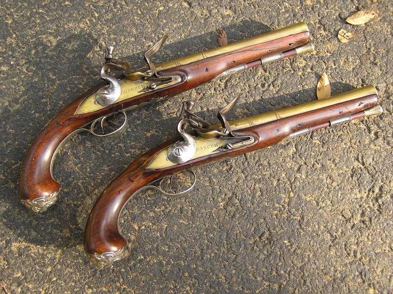 English gun, garrucha, Brander e Potts, Konoha, Brander and Potts, Brander, hd, 1080P, pistol Britannic leaf, ordnance, gun, ancient weapon