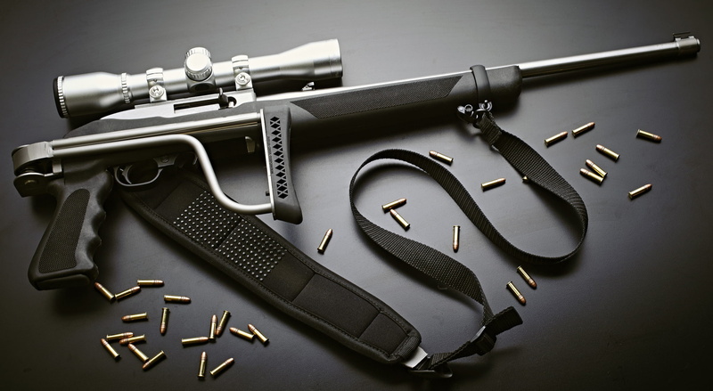 weapons, bullets, semi-automatic, folding, Ruger 10/22, rifle, 1080P, butt, optics, background