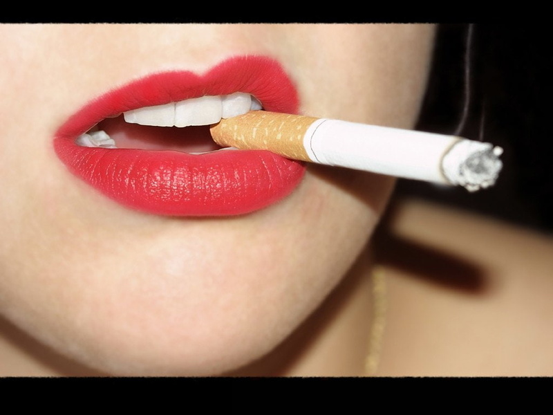 Cigarette, Smoking, Lips, Woman, 480P, Women