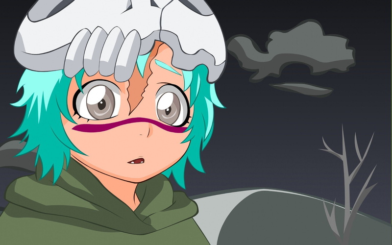 espada, green, vectors, anime, nelliel, children, bleach, hair, odelschwanck, 1080P, mundo, hueco