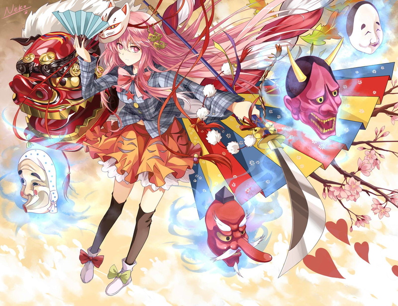 Hata no Kokoro, Touhou, Anime, 720P