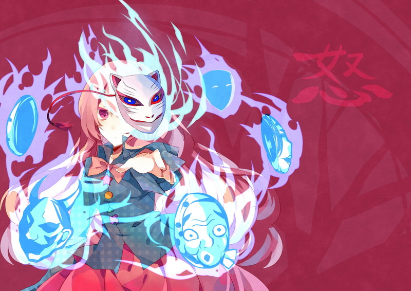 Touhou, Anime, 1080P, Hata no Kokoro
