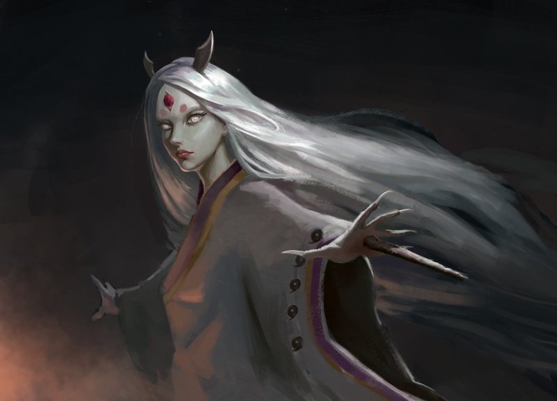 Ootsutsuki Kaguya, 1080P, byakugan, by JunTing Chen, Naruto, sharingan