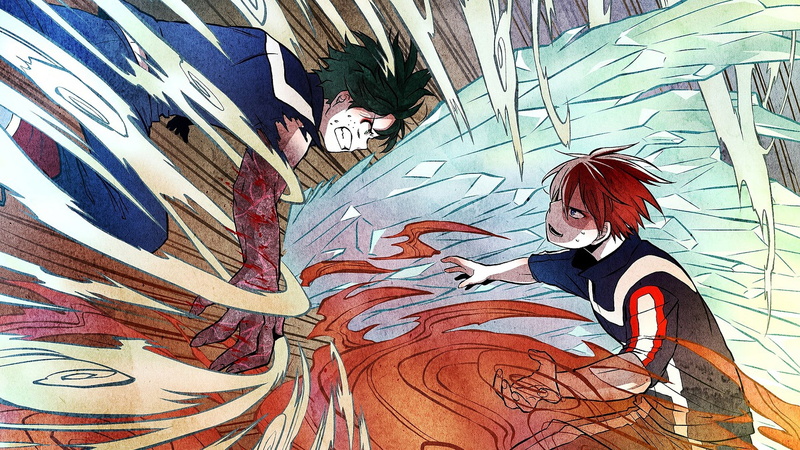 1080P, Anime, My Hero Academia, Izuku Midoriya, Shoto Todoroki