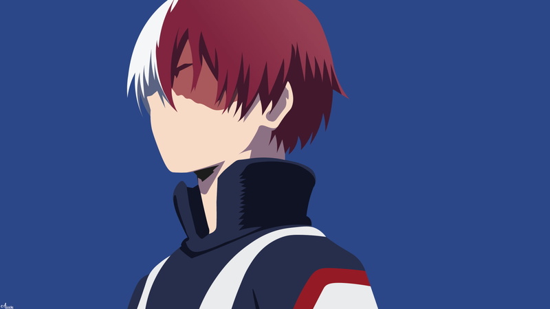 headshot, nature, Shouto Todoroki, blue background, adult, 1080P, copy space, one person, flying, young adult, sunlight, day, outdoors, sky, balloon, Anime