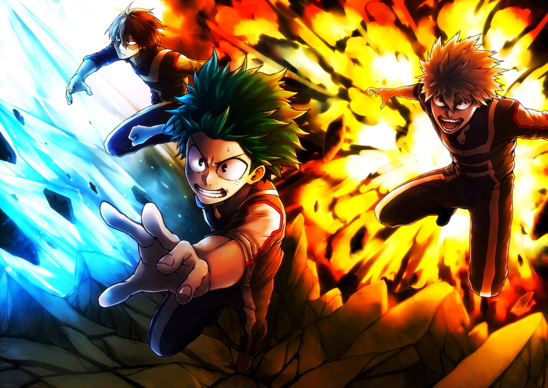 Izuku Midoriya, My Hero Academia, Shouto Todoroki, 1080P, Anime, Katsuki Bakugou