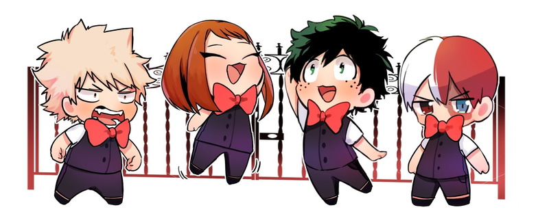 My Hero Academia, Izuku Midoriya, Anime, Ochaco Uraraka, Shouto Todoroki, 1080P, Katsuki Bakugou