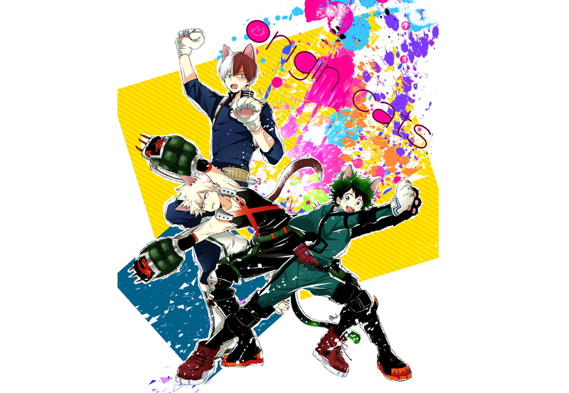 Izuku Midoriya, My Hero Academia, 1080P, Anime, Shouto Todoroki, Cat Girl, Katsuki Bakugou