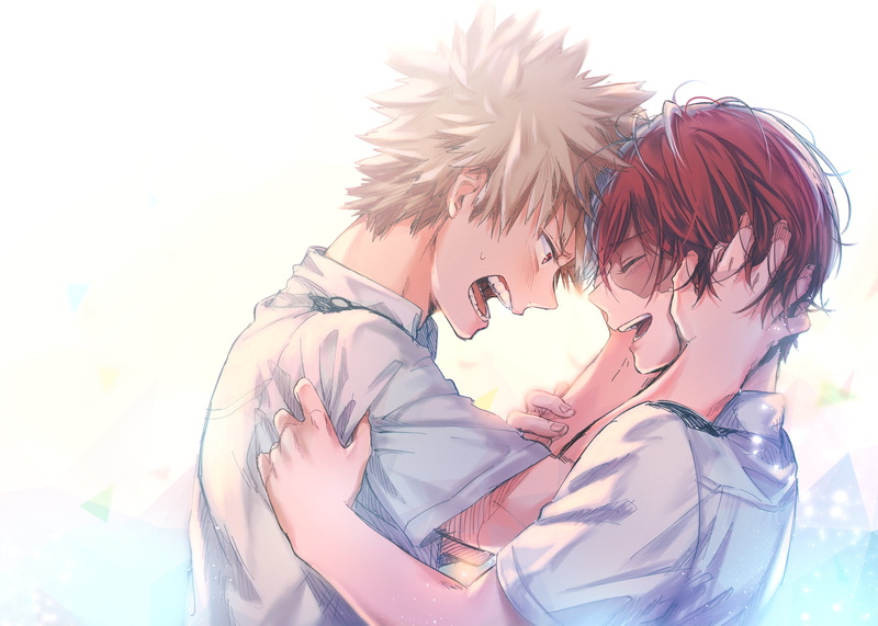 Katsuki Bakugou, Boku no Hero Academia, Shouto Todoroki, anime boys, 1080P