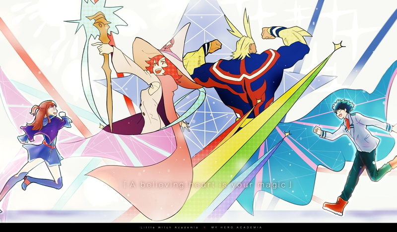 My Hero Academia, Izuku Midoriya, Ursula Callistis, Crossover, Little Witch Academia, 1080P, Atsuko Kagari, Anime, All Might