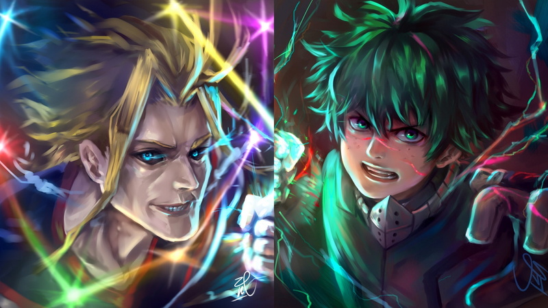 Izuku Midoriya, All Might, My Hero Academia, Anime, 1080P