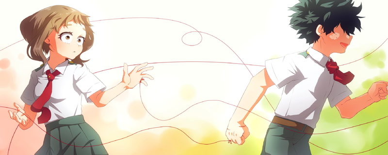 My Hero Academia, 2K, Anime, Ochaco Uraraka, Izuku Midoriya
