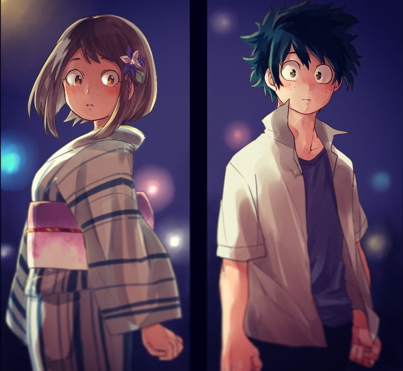 Izuku Midoriya, Anime, 1080P, My Hero Academia, Ochaco Uraraka