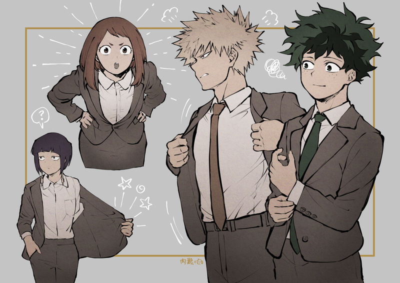 Kyōka Jirō, Izuku Midoriya, Anime, My Hero Academia, 2K, Ochaco Uraraka, Katsuki Bakugou