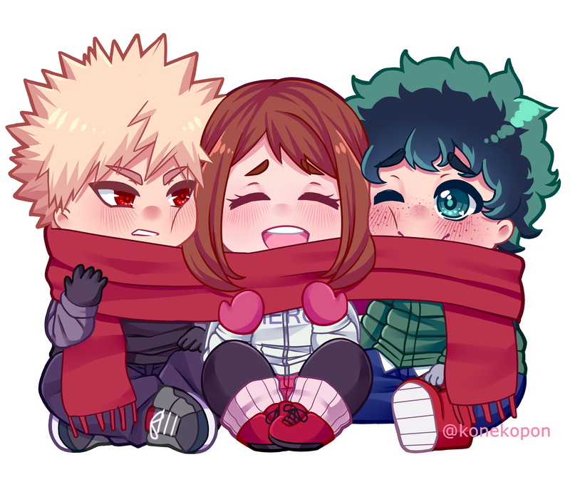 Izuku Midoriya, 2K, Anime, Katsuki Bakugou, My Hero Academia, Ochaco Uraraka