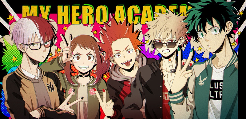 Anime, Izuku Midoriya, Shoto Todoroki, Katsuki Bakugou, My Hero Academia, Eijiro Kirishima, 2K, Ochaco Uraraka