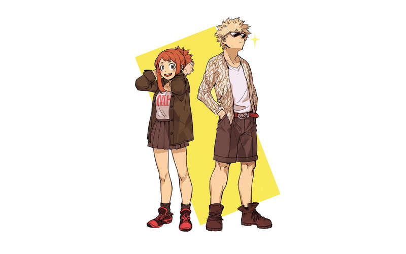 My Hero Academia, Anime, 1080P, Katsuki Bakugou, Ochaco Uraraka