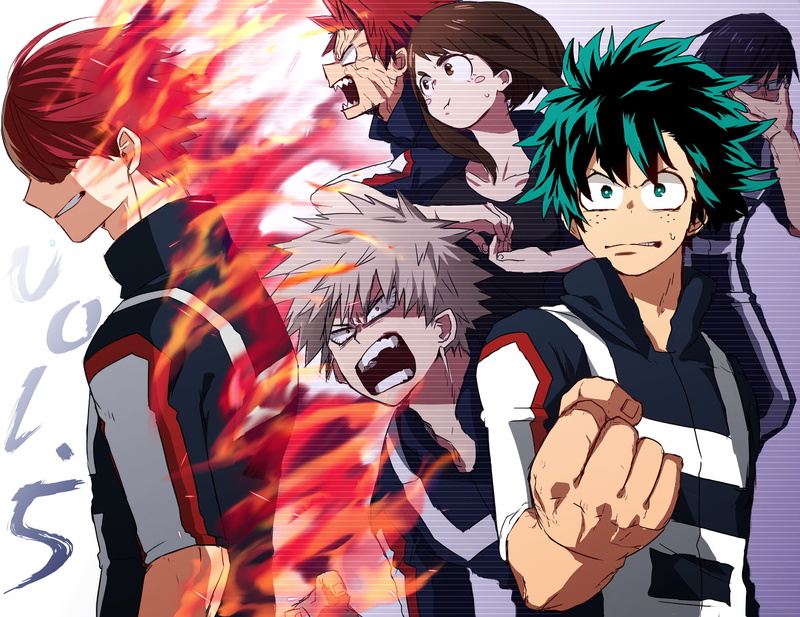 Shouto Todoroki, My Hero Academia, Eijiro Kirishima, Ochaco Uraraka, Tenya Iida, Katsuki Bakugou, Izuku Midoriya, 1080P, Anime