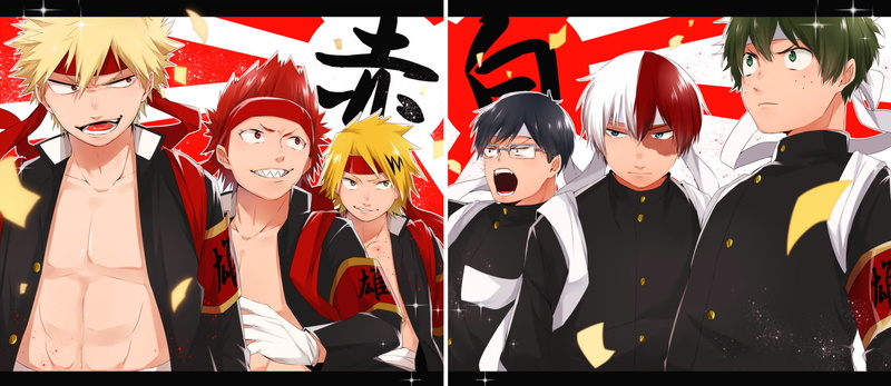 Eijiro Kirishima, 1080P, Denki Kaminari, Anime, Katsuki Bakugou, Tenya Iida, Shouto Todoroki, My Hero Academia, Izuku Midoriya