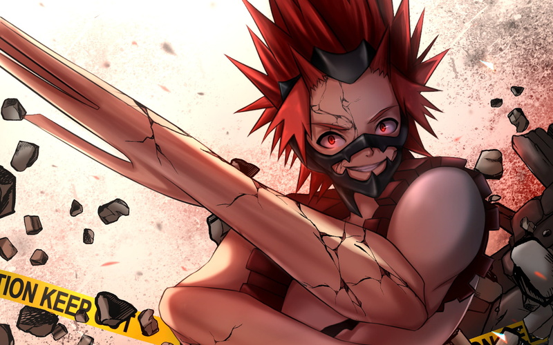 lifestyles, glasses, protection, men, fashion, real people, Anime, day, outdoors, 1080P, women, Eijiro Kirishima, adult, My Hero Academia, looking at camera