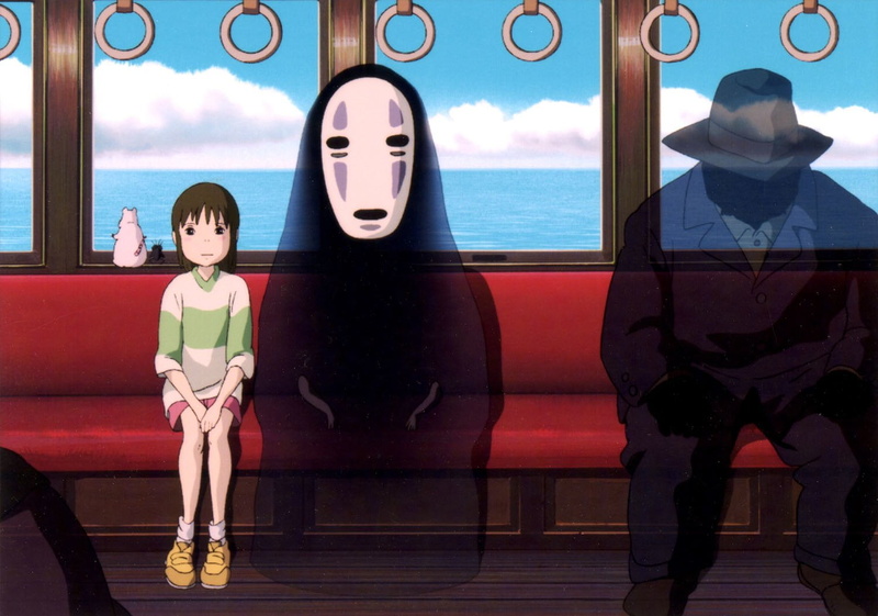 standing, people, innocence, men, women, water, representation, outdoors, No-Face (Spirited Away), lifestyles, childhood, rear view, full length, clothing