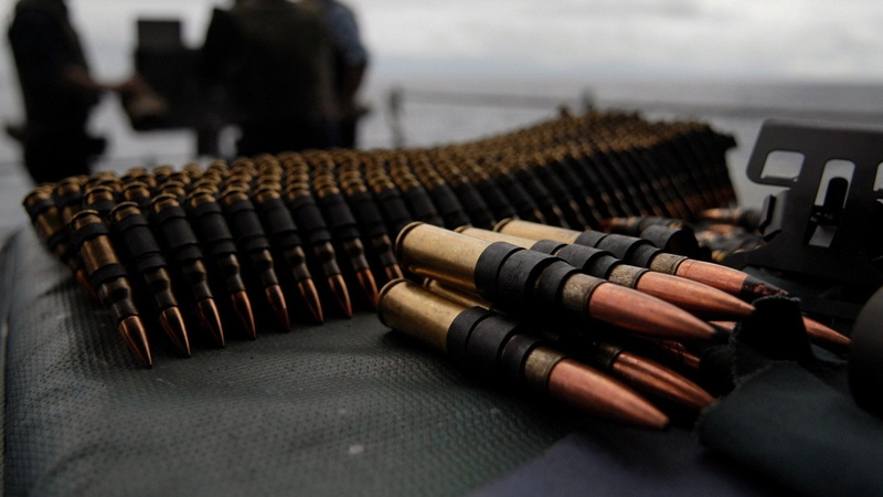 lot, technology, control, business, indoors, Bullet, table, 1080P, Ammo, occupation, brass, black color, no people, gun, colored, ammunition, connection