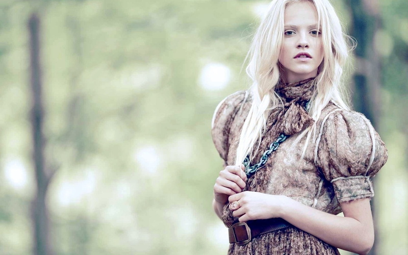 women outdoors, dress, Ginta Lapina, belt, 1080P, blonde