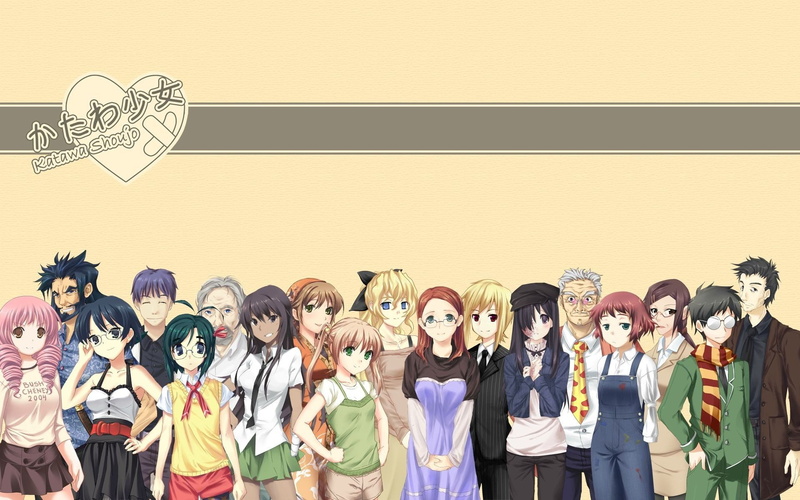 women, Hanako Ikezawa, representation, standing, adult, young adult, indoors, group of people, togetherness, 1080P, crowd, front view, Rin Tezuka, Katawa Shoujo