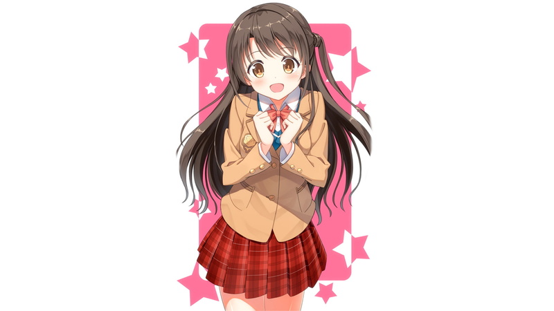 1080P, Girl, Uzuki Shimamura, Anime, School Uniform, Brown Hair, The iDOLM@STER Cinderella Girls