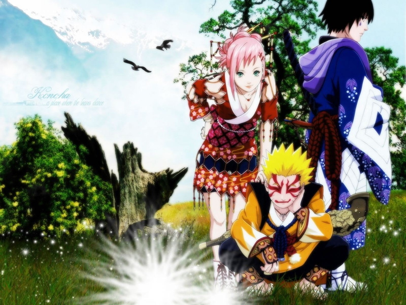 Uchiha Sasuke, haruno, Haruno Sakura, 720P, sasuke, Uzumaki Naruto, art, uzumaki, hd, team, team 7, uchiha, naruto, sakura, Naruto: Shippuden, shippuden