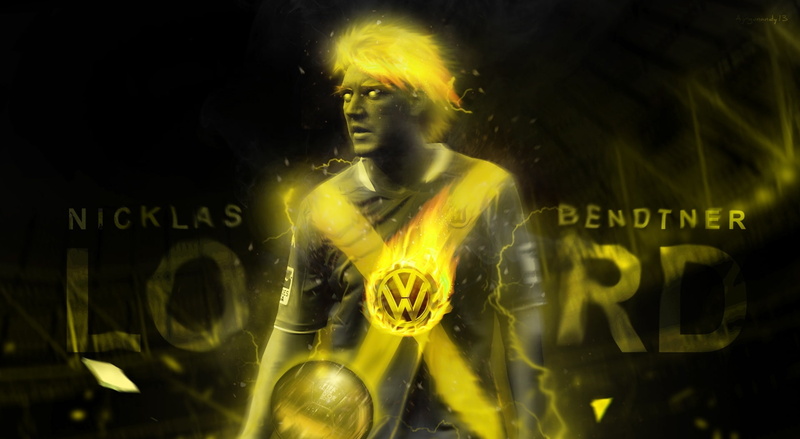 outdoors, glowing, communication, supersaiyan, 1080P, nicklasbendtner, portrait, yellow, goku, polo, young adult, Sports, blue, black background, bendtner