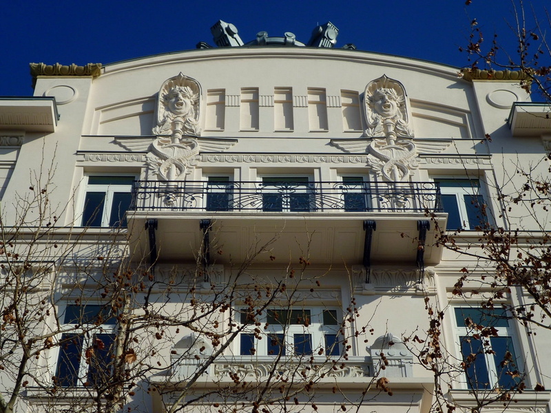 dom square, representation, sky, art and craft, hungary, clear sky, human representation, building exterior, low angle view, sunlight, viennese art nouveau style