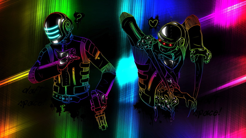 space, hd, Abstract, dead, art, crossovers, rainbows, aircraft, x, 1080P, Daft Punk, daft, punk