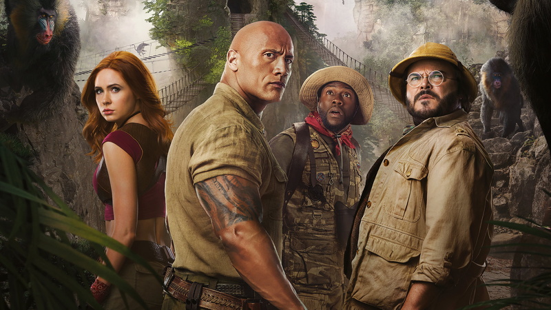 Movie, Jumanji: The Next Level, Kevin Hart, Jack Black, Dwayne Johnson, 2K, Karen Gillan