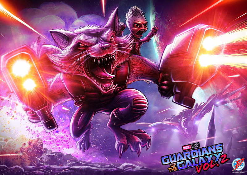 Groot, Marvel Comics, Rocket Raccoon, Movie, Guardians of the Galaxy, Guardians of the Galaxy Vol. 2, 1080P