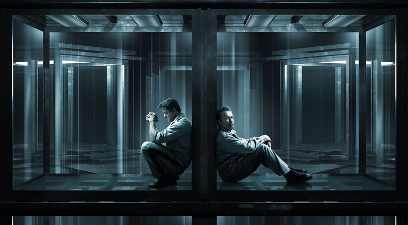 sitting, 1080P, business person, males, shirt, men, adult, real people, well-dressed, businessman, two people, illuminated, s, Arnold Schwarzenegger, Sylvester Stallone
