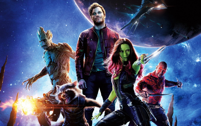Rocket Raccoon, Groot, Peter Quill, Zoe Saldana, Movie, Chris Pratt, 1080P, Guardians of the Galaxy, Gamora, Dave Bautista, Drax The Destroyer