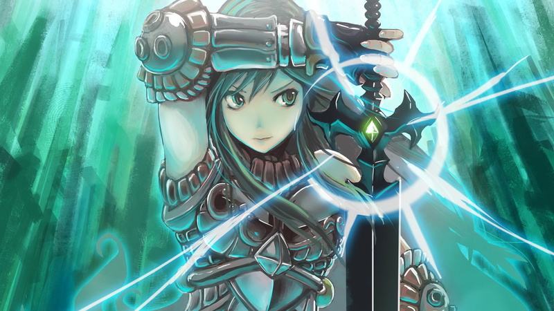 one person, anime girls, reflection, portrait, technology, robot, close-up, sword, photography themes, indoors, human representation, representation, female likeness