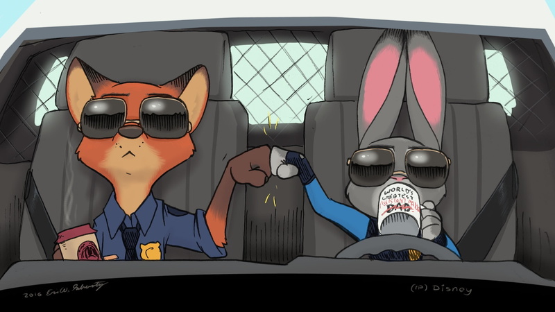 window, shades, fist bump, furry, creativity, representation, built structure, zotopiah, 1080P, Judy Hopps, character, glass - material, Zootopia, transparent