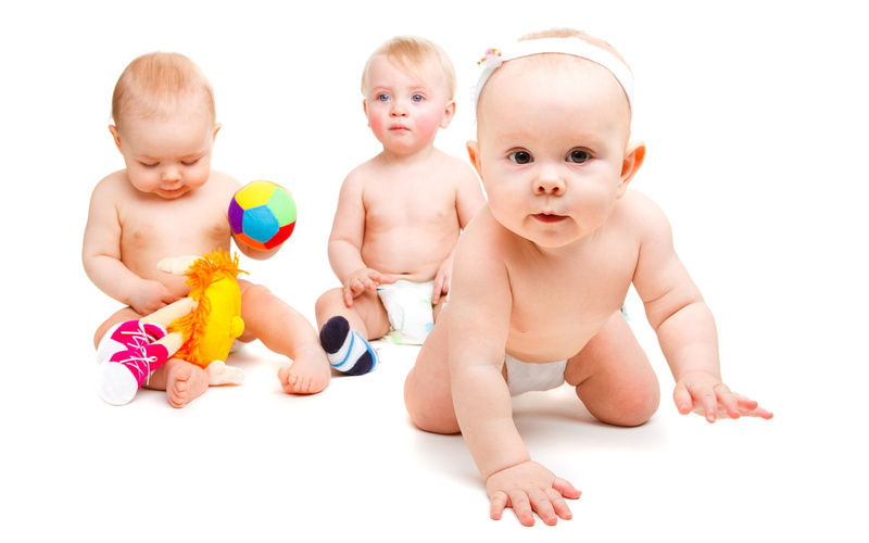white, white background, sitting, studio shot, toy, diaper, s, cut out, headband, young, indoors, child, 2K, group, people, full length, innocence, babyhood