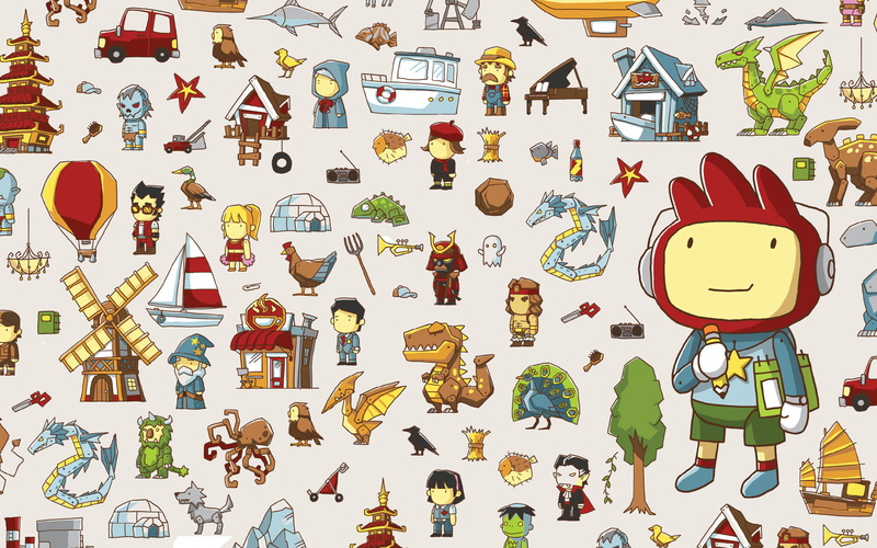 character, lot, cartoon, maxwell, 1080P, hd, scribblenauts, super, cartoon/comic