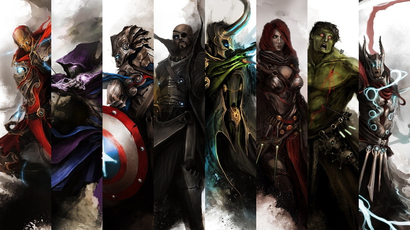 widow, captain america, 2K, Hawkeye, Loki, px, hd, fury, man, Iron Man, nick fury, nick, hulk, yamaha, captain, 2560x1440 px, x, iron, art, black, america
